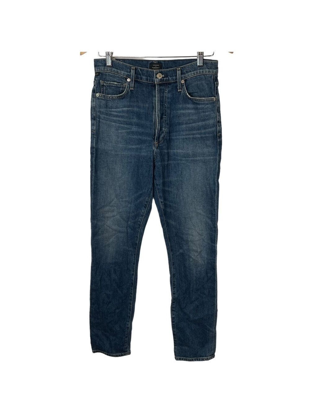 Citizens of Humanity Womens Jeans Size 27 Skinny Creased High Rise Neutral Blue